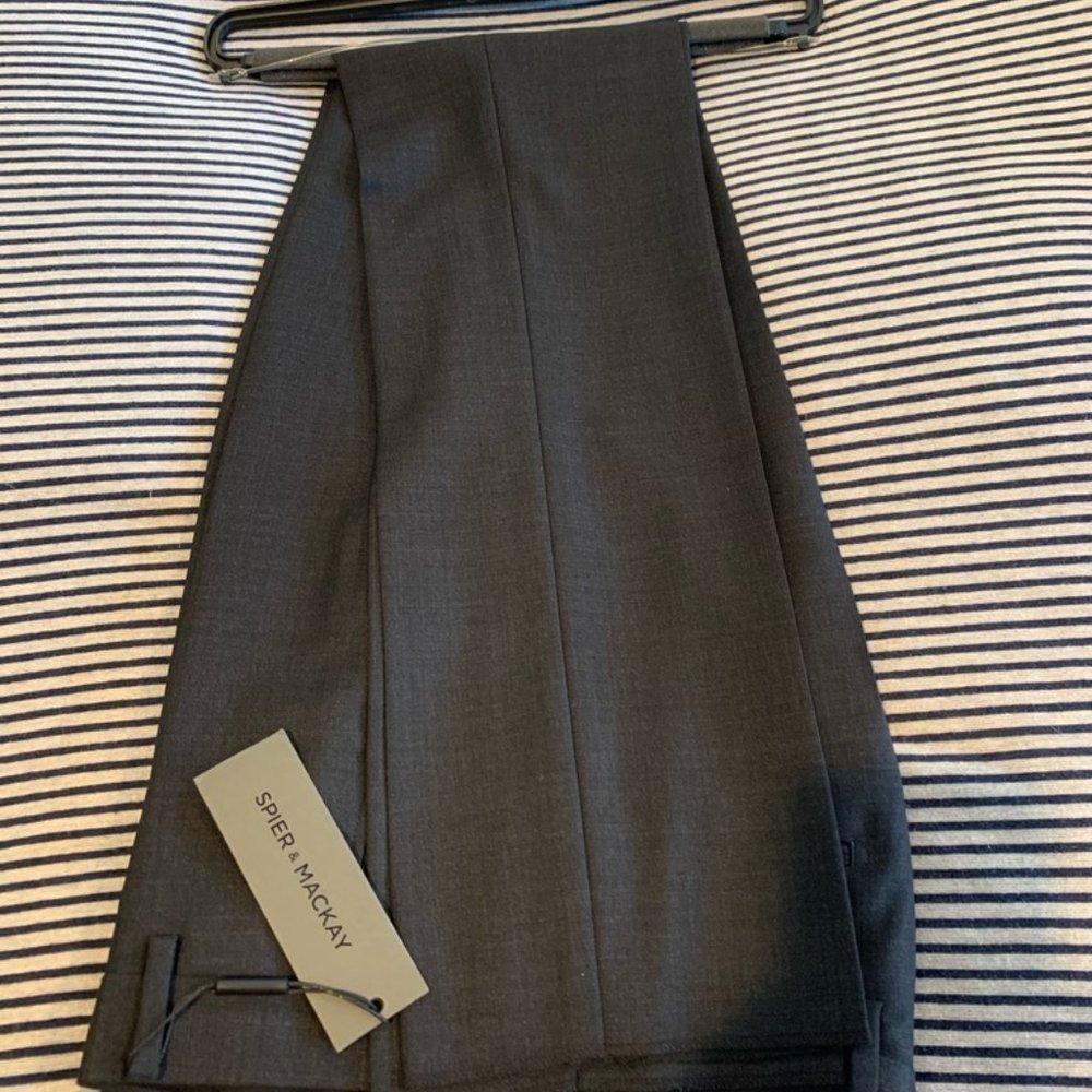 Spier & Mackay Charcoal Sharkskin Wool Pants 28